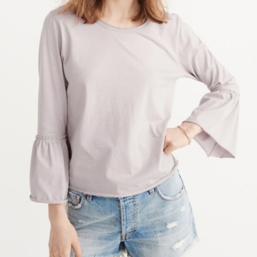 Abercrombie Lilac Bell Sleeve Top